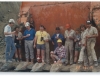 EX3500 commissioning crew including Gavin Begg & Rangi Hicks, Doug Hood Ltd, Weavers Coal Mine, 1990
